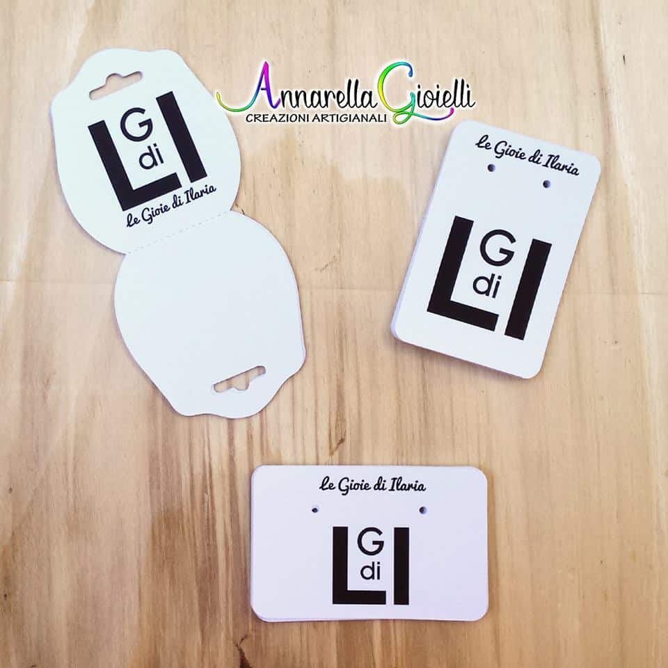 Cartellino Porta Orecchini Personalizzato 5x5 cm | Con Logo Aziendale | etichette personalizzate - immagine 3