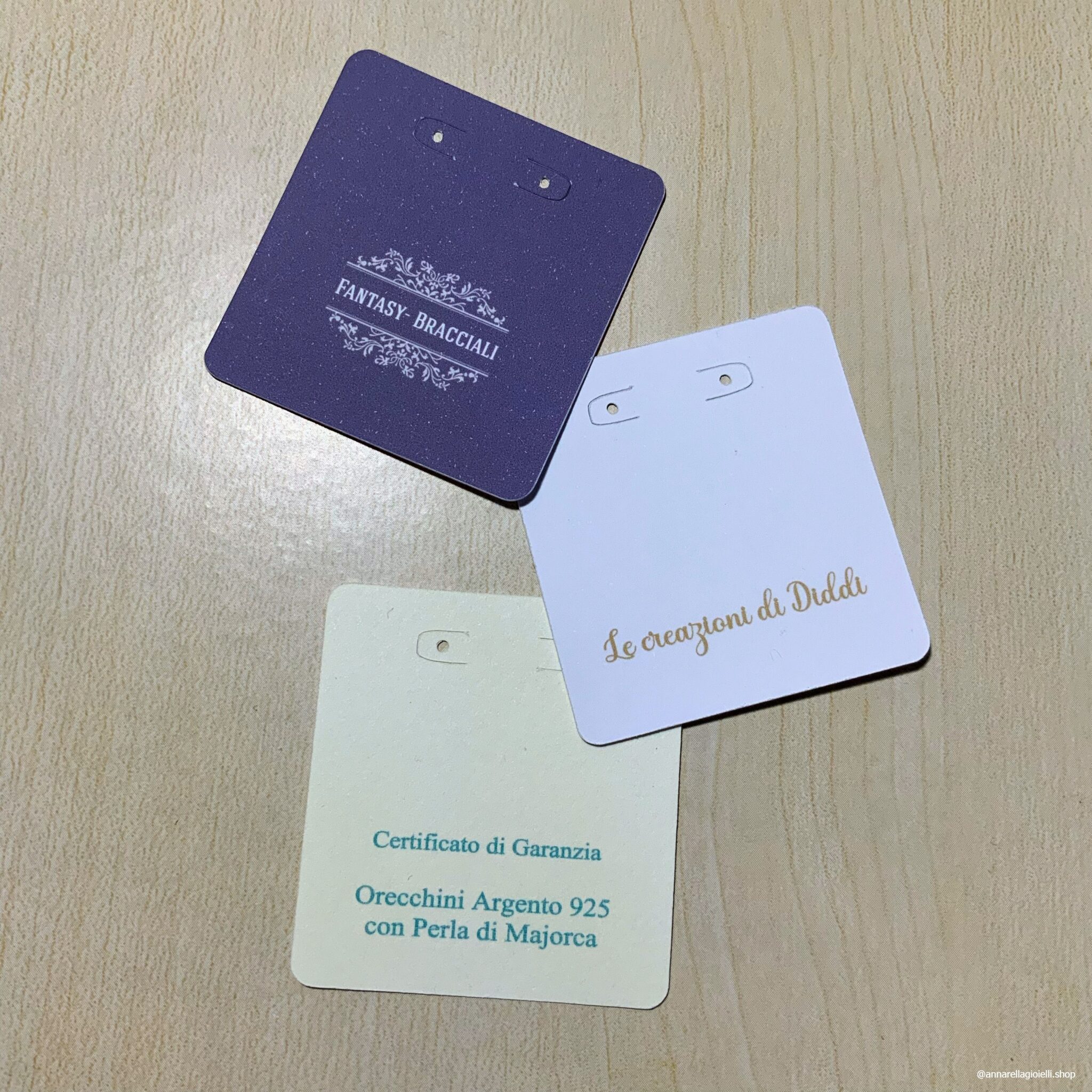 Cartellino Porta Orecchini Personalizzato 5x5 cm | Con Logo Aziendale | etichette personalizzate - immagine 2
