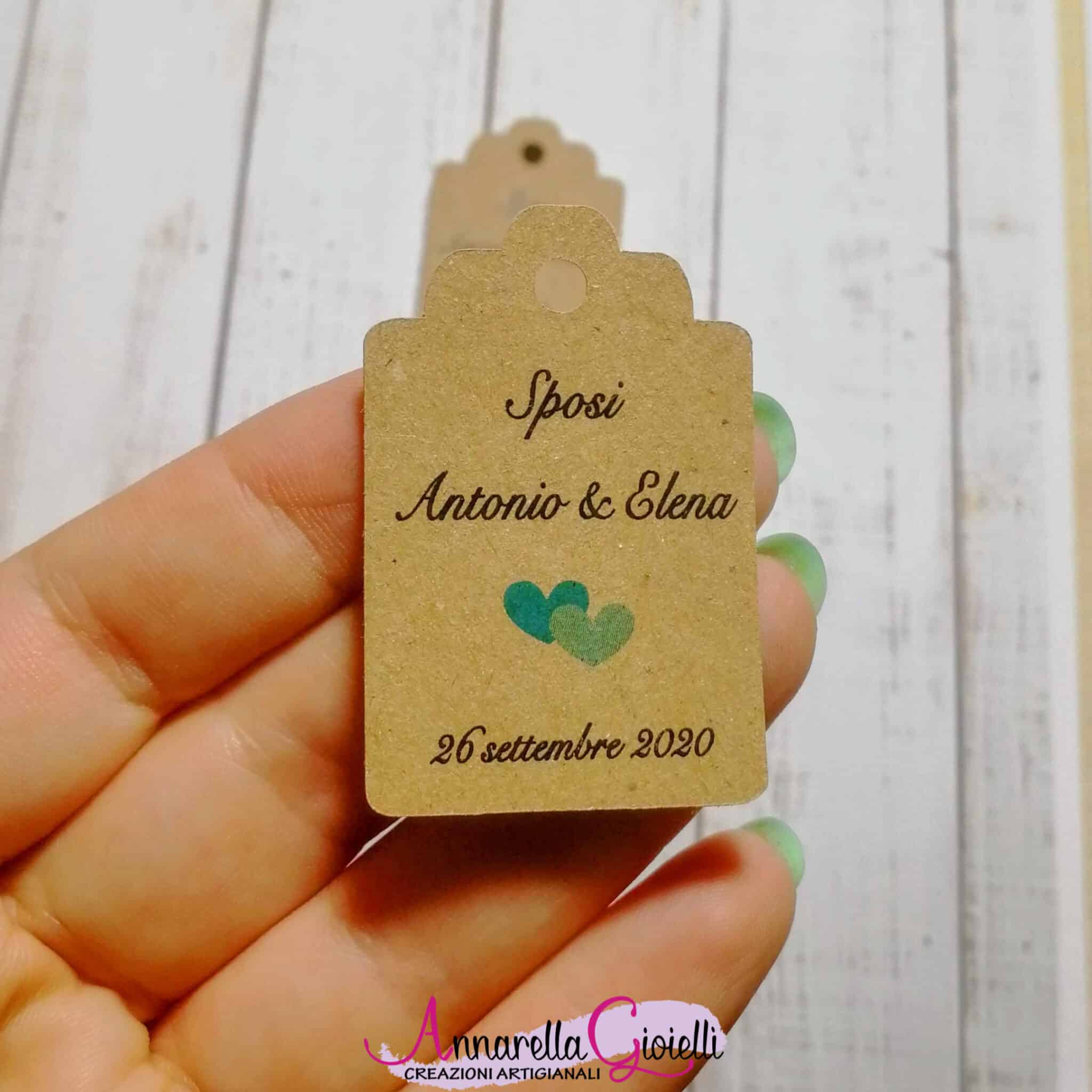 Tag Matrimonio Personalizzato Kraft – Cartellino o Adesivo per Bomboniere (TAG-02-KK) - immagine 13