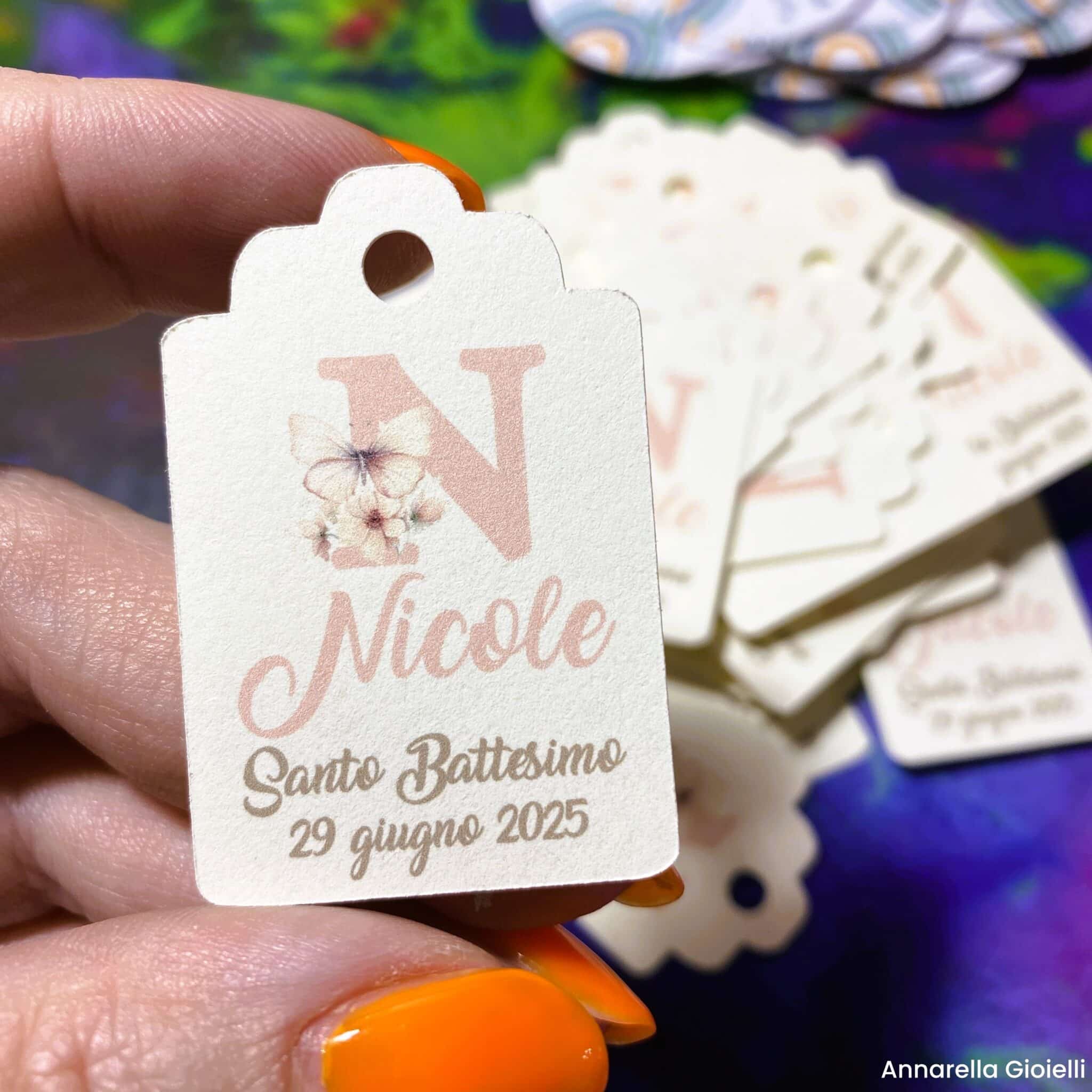 Cartellino, Adesivo o File Digitale Personalizzato – Coniglietto Acquerello (ANM-12) - immagine 8