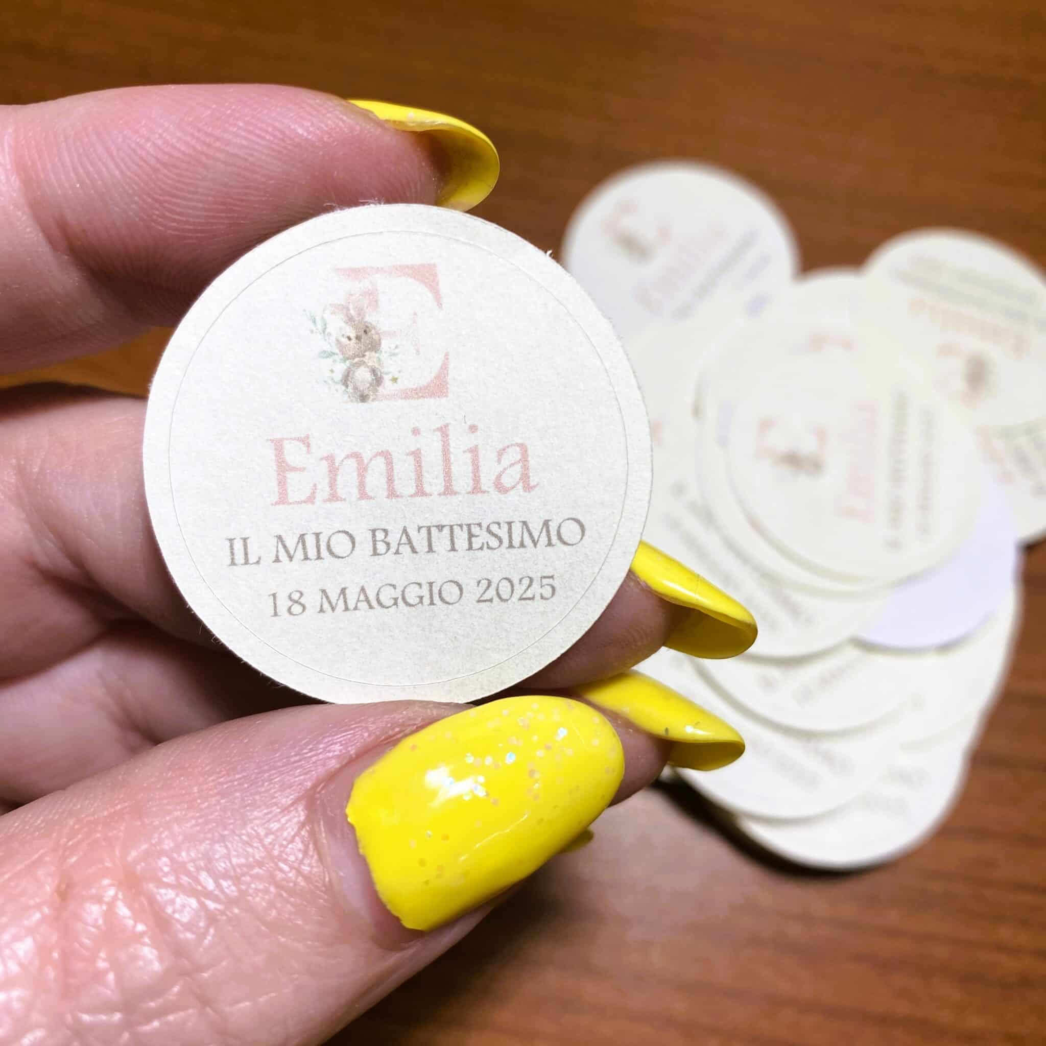 Cartellino, Adesivo o File Digitale Personalizzato – Coniglietto Acquerello (ANM-12) - immagine 17