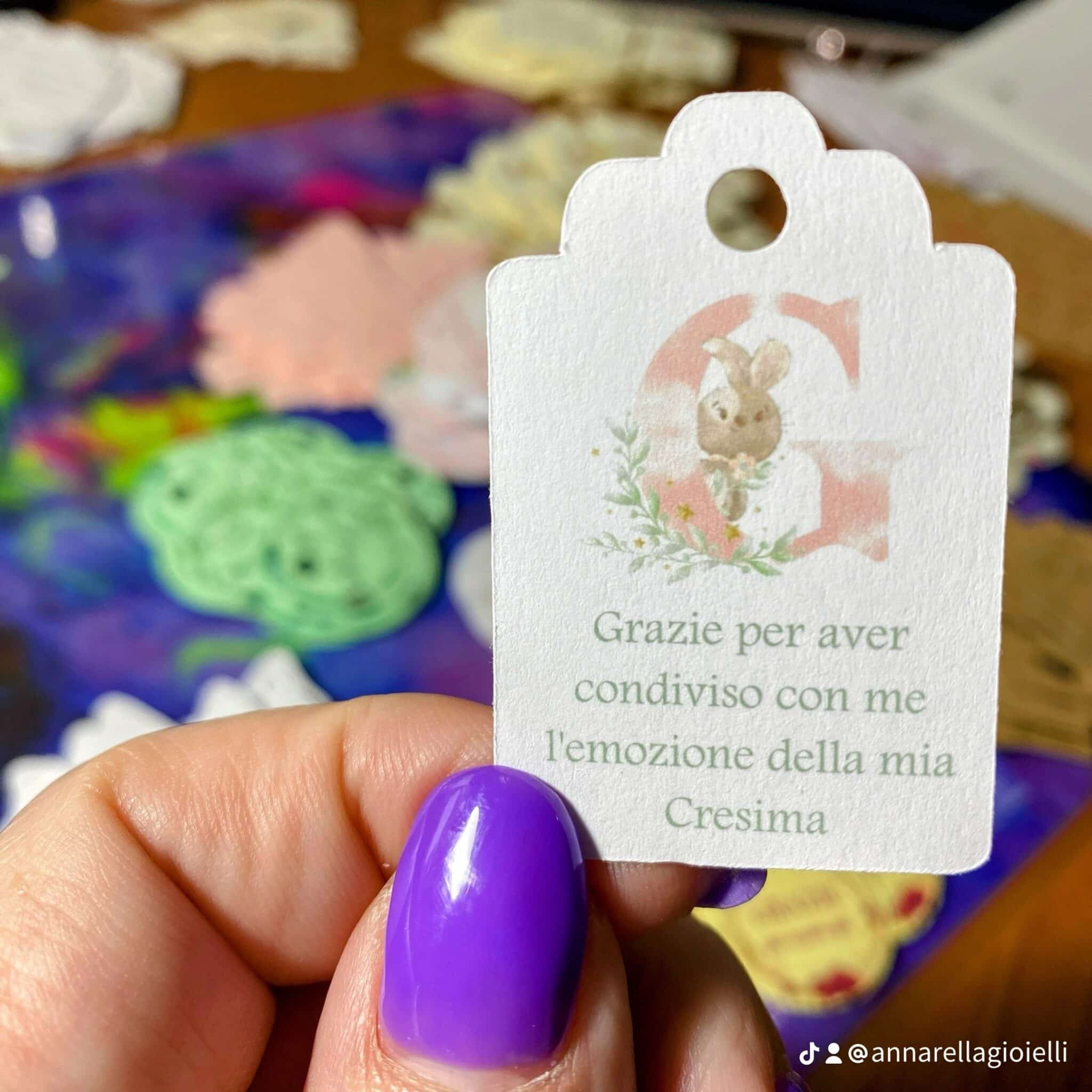 Cartellino, Adesivo o File Digitale Personalizzato – Coniglietto Acquerello (ANM-12) - immagine 11
