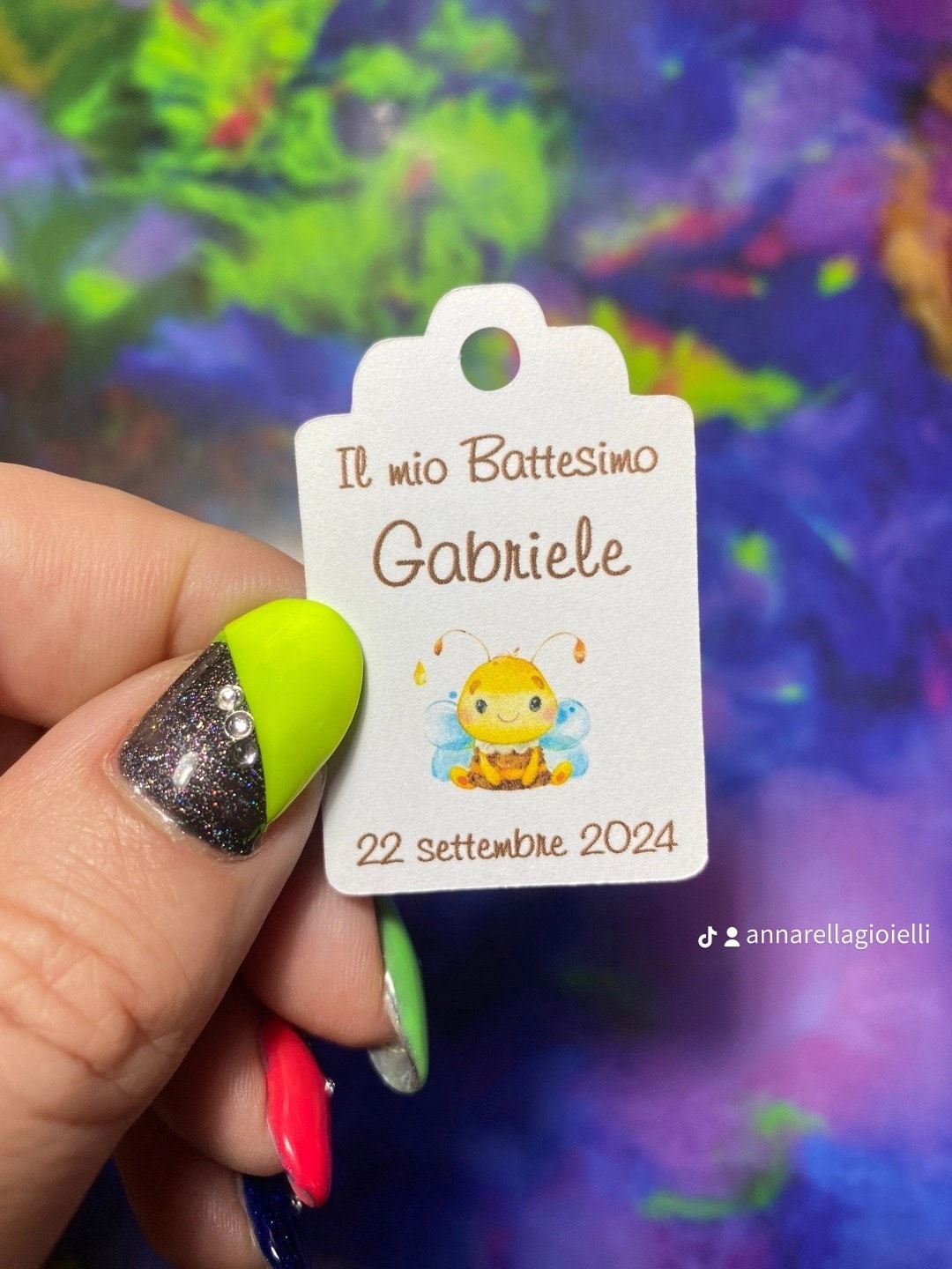 Cartellino o Adesivo Battesimo Ape Personalizzato | Bomboniere miele | Anche File Digitale (APE-02) - immagine 13