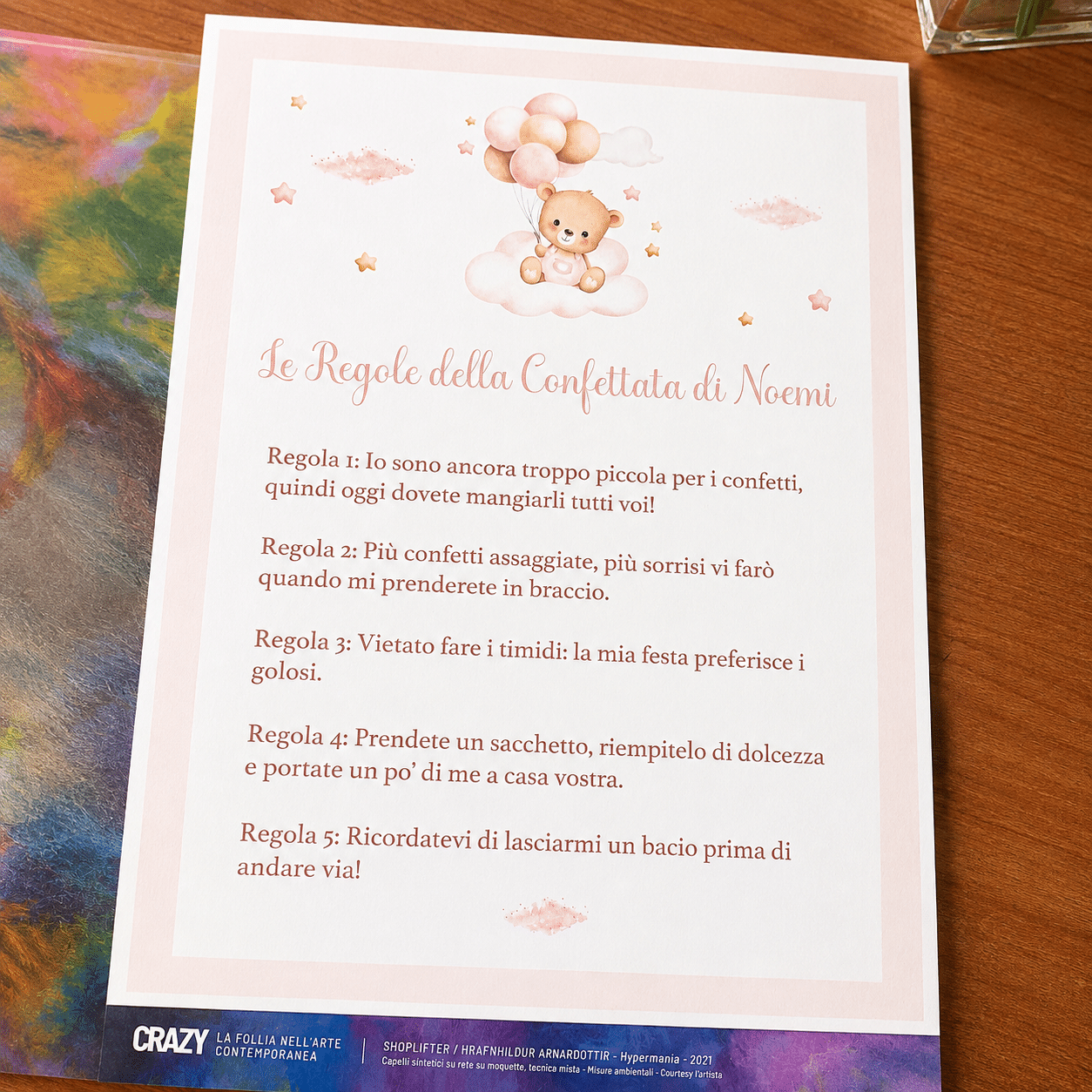 Invito Battesimo Orsetto con Palloncini 13×18 cm Personalizzato (INV-OR-05) - immagine 8