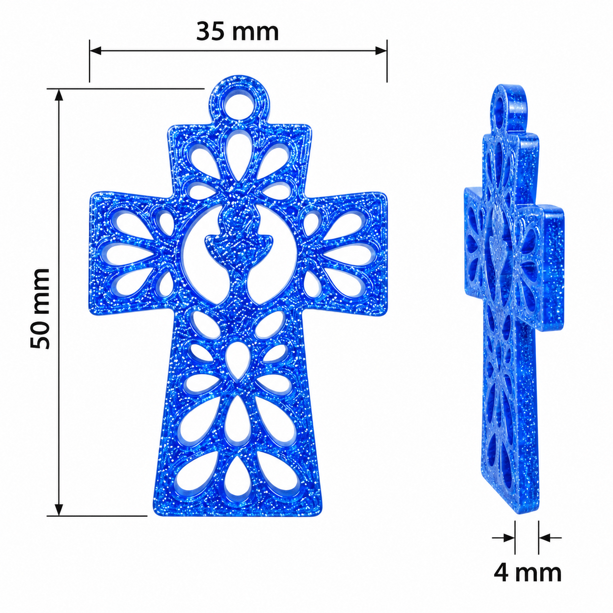 Croce Portachiavi 3D per Prima Comunione – Bomboniera 35×50 mm – Vari Colori (V4-3D) - immagine 3