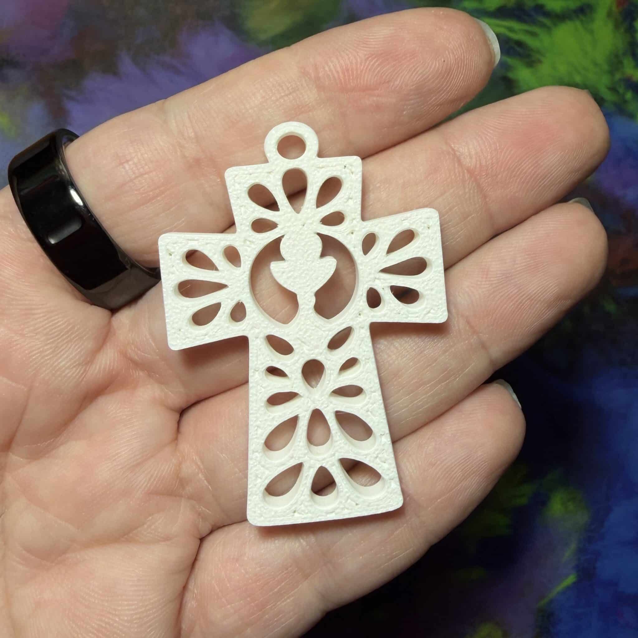 Croce Portachiavi 3D per Prima Comunione – Bomboniera 35×50 mm – Vari Colori (V4-3D) - immagine 4