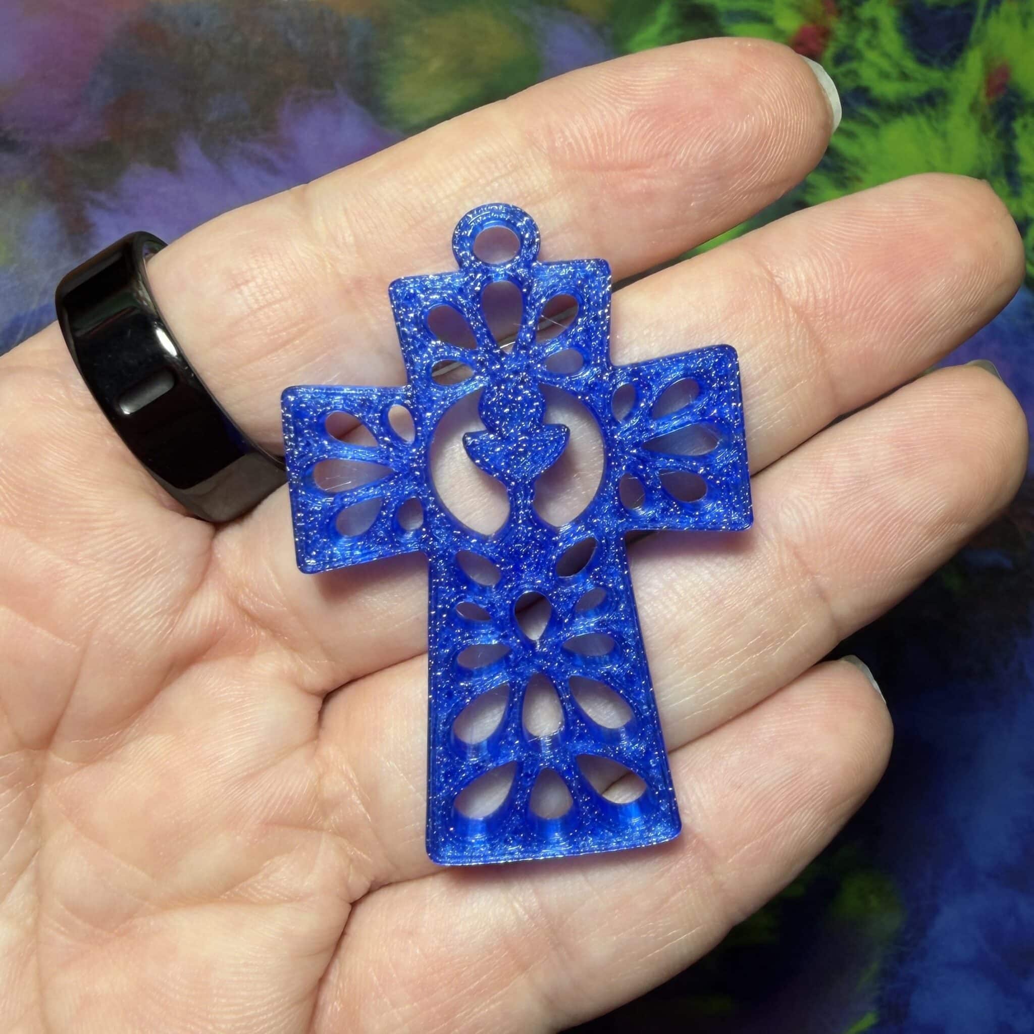 Croce Portachiavi 3D per Prima Comunione – Bomboniera 35×50 mm – Vari Colori (V4-3D) - immagine 5