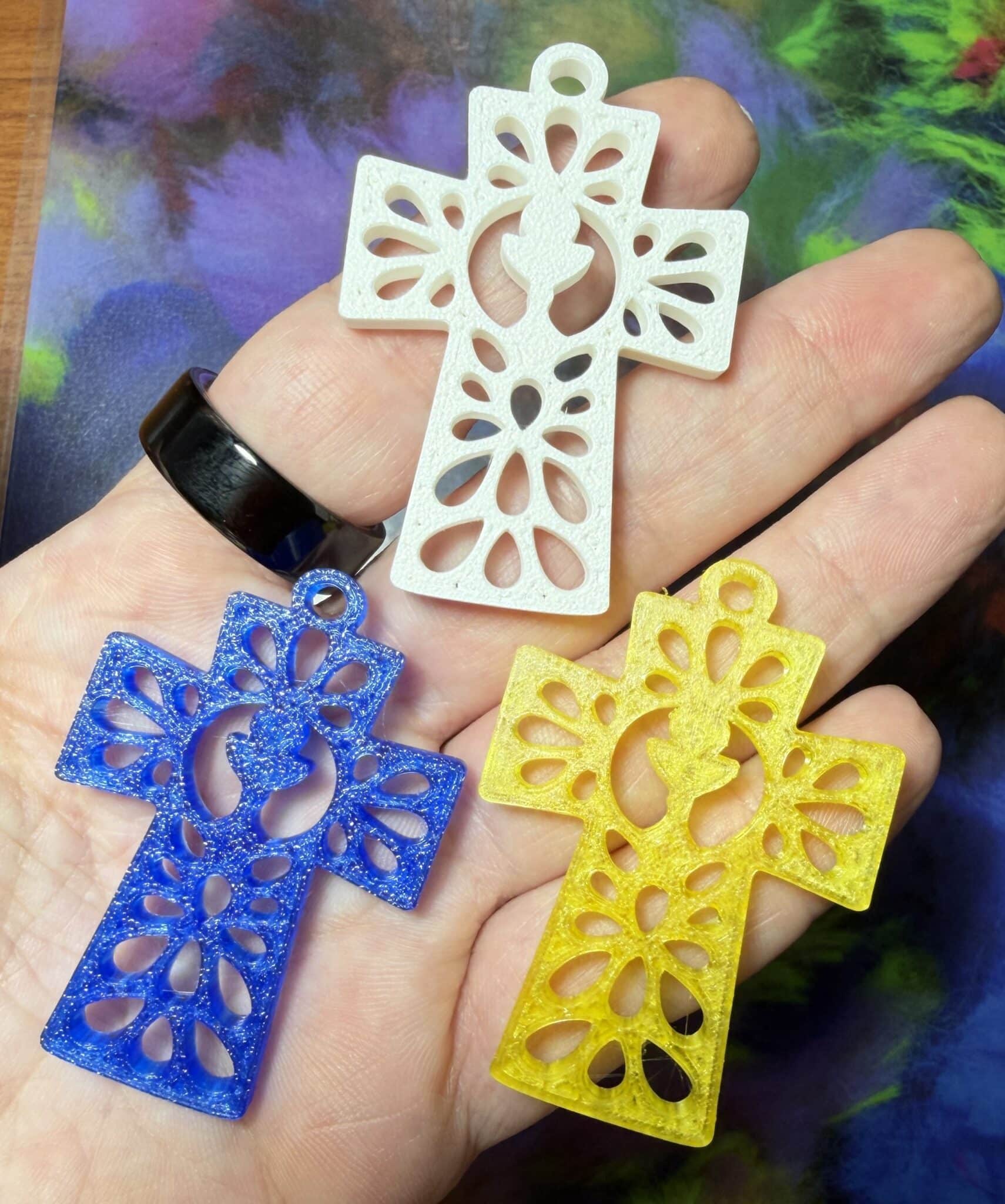 Croce Portachiavi 3D per Prima Comunione – Bomboniera 35×50 mm – Vari Colori (V4-3D) - immagine 6