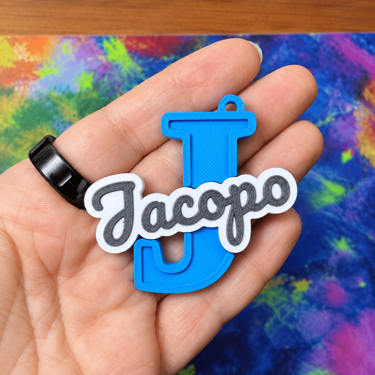 Portachiavi Personalizzato con Nome e Iniziale (V3-3D) - immagine 2
