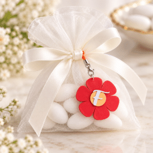 Ciondolo Fiore Personalizzato con Iniziale – Stampato in 3D (V2-3D)
