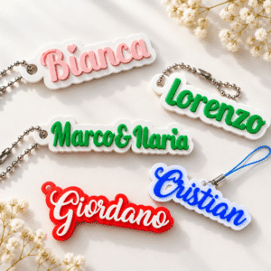 Ciondolo Portachiavi Personalizzato con Nome in Stampa 3D (V1-3D)